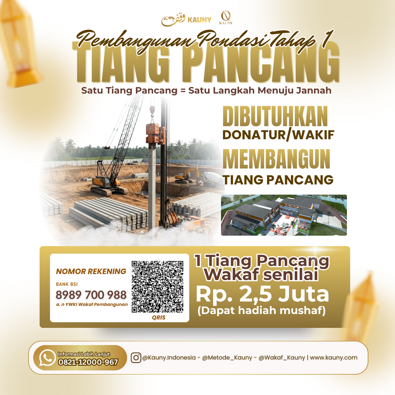 WAKAF TIANG PANCANG (PONDASI KELAS TAHAP 1)